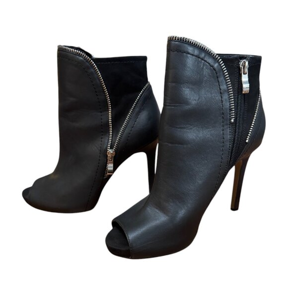 Women’s Mia Black High Heel Ankle Boots – Zip-Up - Picture 1 of 3